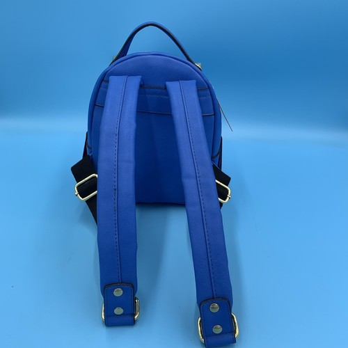 EXPRESSIONS NYC Blue PURSE BACKPACK HANDBAG FAUX LEATHER~EMBOSSED~FLORAL~ZIP-UP - Bild 4 von 8