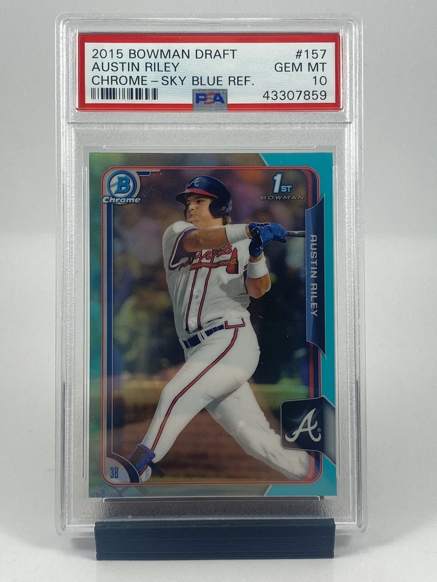 2015 Bowman Draft Chrome Austin Riley Sky Blue Refractor PSA 10 Braves First 157