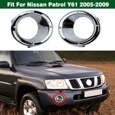 Pair Front Bumper Fog Light Cover Bezel Trim For Nissan Patrol Y61 2005-2009 Pair Front Bumper Fog Light Cover Bezel Trim For Nissan Patrol Y61 2005-2009