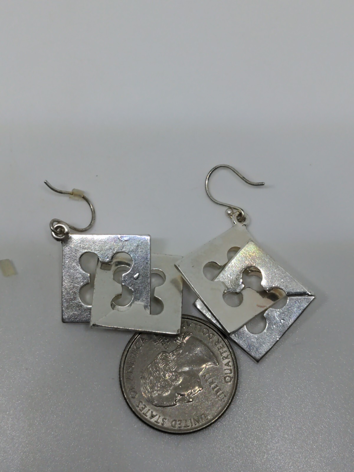 70% Silver Square Dangle Earrings - image 4