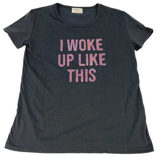 Camiseta Top Camiseta Para Mujer Talla Pequeña Lentejuelas "Me Desperté Like This" Noche Dormir  - Imagen 1 de 12