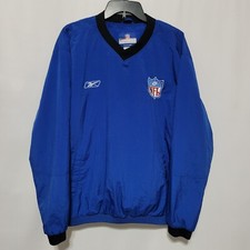 Vintage NFL Reebok Pullover Windbreaker Men's Large Authentic Sideline V-Neck