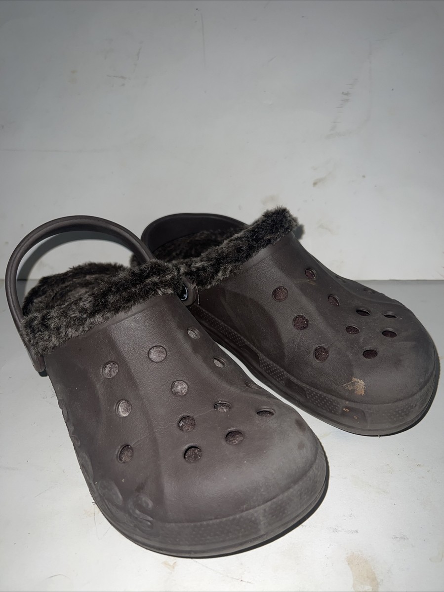 Crocs Classic Unisex Ralen Lined Clog Warm and Fuzzy Slippers M6 W8 Brown