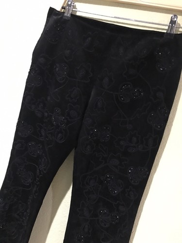 Bebe Genuine Suede Leather Beaded 
