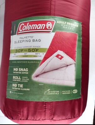 Coleman Palmetto Cool Weather Adult Regular Sleeping Bag Outdoor