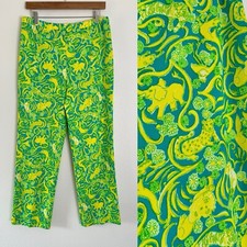 Vintage Lilly Pulitzer 60s 70s Polyester Animal Print Pants 14 True Vintage Read