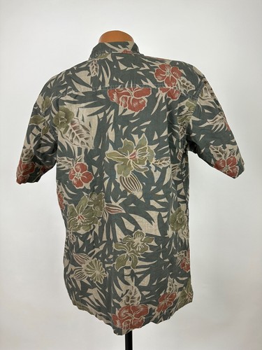 90s Y2K No Boundaries Hawaiihemd Herren M Floral Leaf Aloha Robust Cotton Vintage - Bild 7 von 16