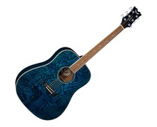Dean Axs Dreadnought Quilt Ash Acoustic Guitar - Trans Blue