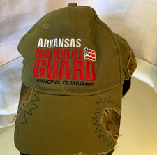 Vintage Arkansas National Guard Distressed Ball Cap Hat Adjustable Strapback OS