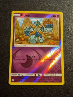 REVERSE HOLO Pokemon Sonne & Mond Kosmische Finsternis TCG Karte Golett 89/236