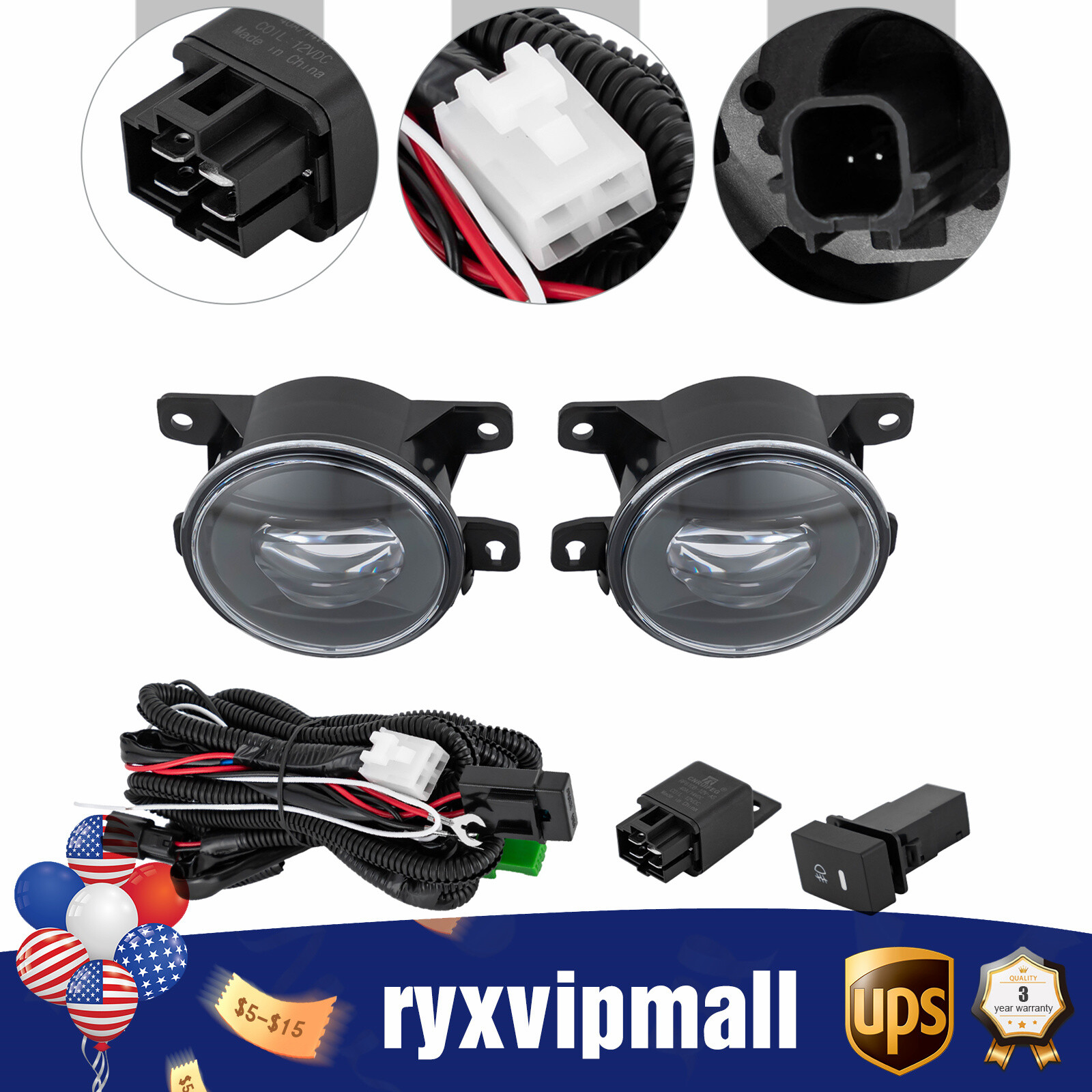 LED Fog Light Lamp & Wire Harness Car Parts 12V For Honda Civic 2022 2023