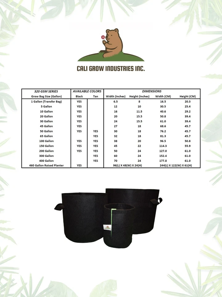 Bolsas de cultivo de 50 galones, maceta, negra, bolsa de jardinería, cultivo de cali, nuevas, (14 por estuche) Foto 4 de 4