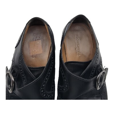 Florsheim Shoe Men 8 D Black Leather Monk Strap Loafer  display picture 2