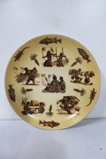 VINTAGE MAORI PACIFIC ISLANDS DECORATIVE PICTURE WALL PLATE BROWNIE DOWNING STYL