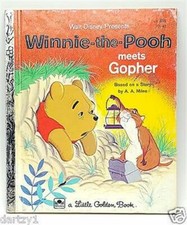 Disney Winnie the Pooh meets Gopher 1979 LGB Little Golden Books
