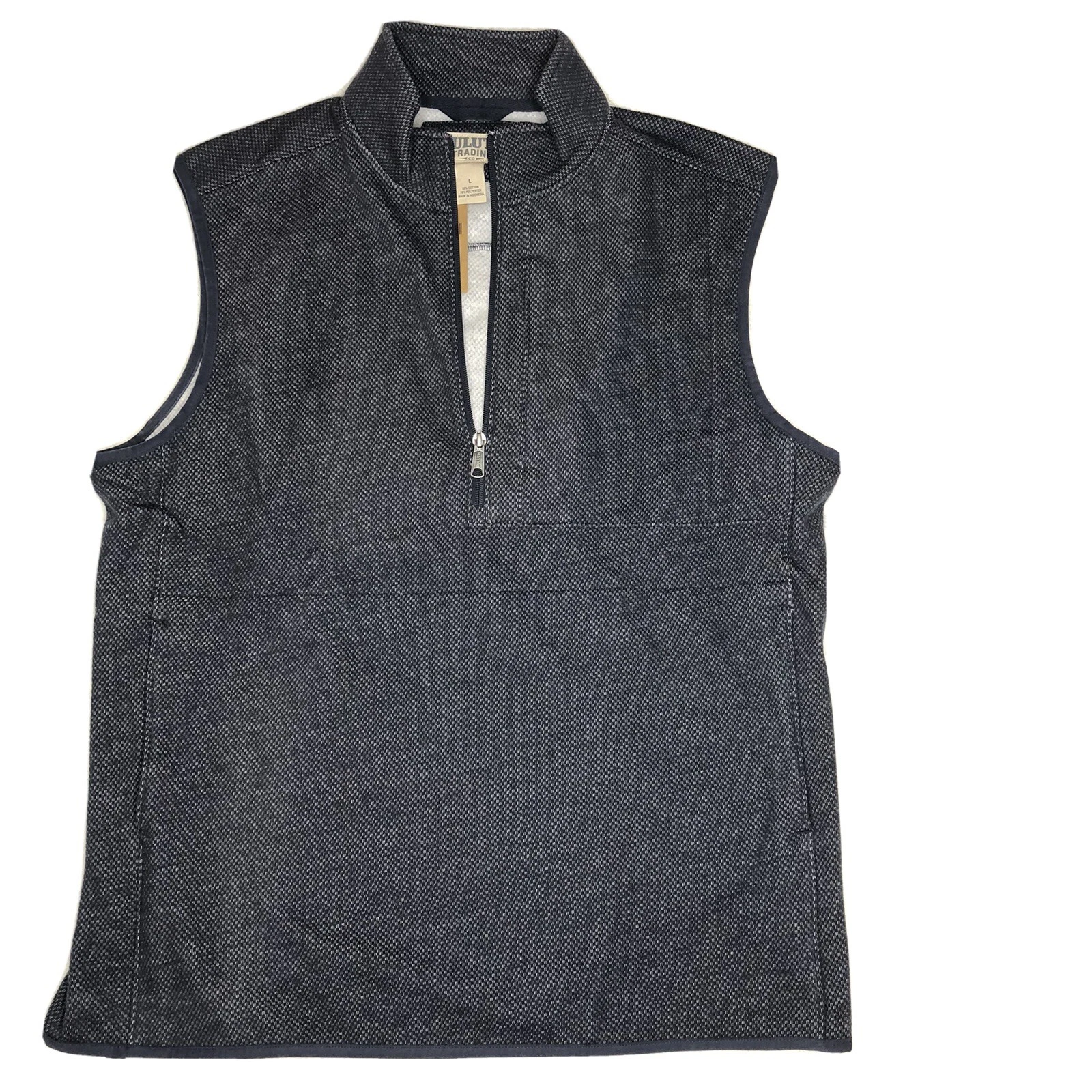 NWT Duluth Trading Mens Large Threshold Fleece Vest Navy Blue Half Zip New