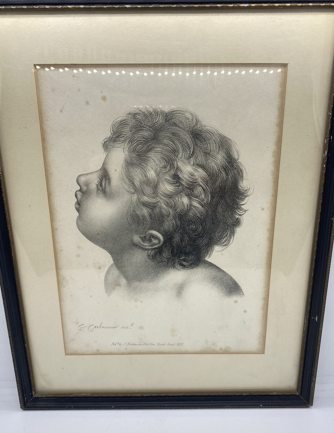 Antique angelic cherub lithograph? 1827 | eBay