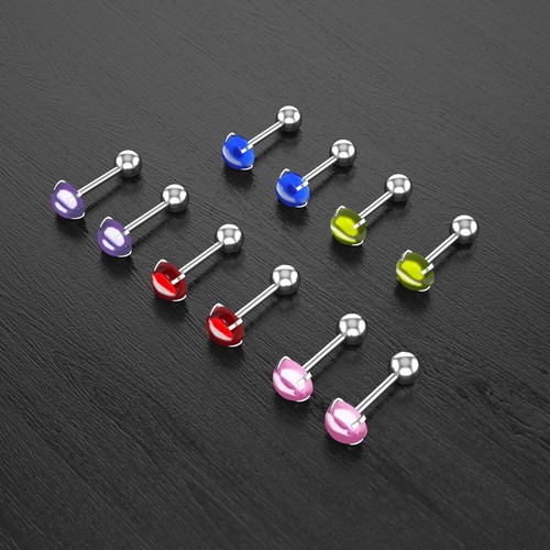 Mini Ear Stud Hypoallergenic Earring Jewelry Surgical Steel Screwed Ear Piercing - Picture 6 of 28