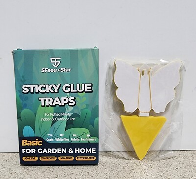 Sticky Glue Traps For Potted Plants Indoor & Outdoor 15 Pcs Non-Toxic