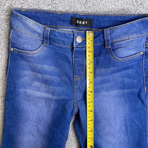 DKNY Jean Shorts Junior Size 12 Blue - Picture 3 of 10