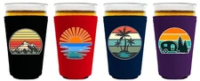 Retro Outdoor Designs Pint Glass Coolie 4 Pack Coolie; Neoprene, Collapsible