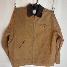 Dickies Chore Coat Adult XXL Tall Brown Duck Blanket Lined Detroit VTG 90s