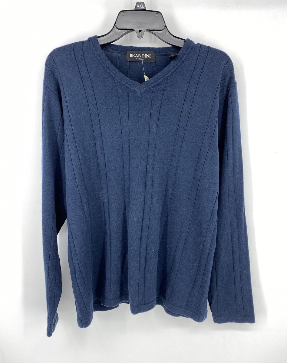 Brandini Le Collezioni Pullover Navy Blue Sweater Ribbed