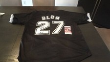 GEOFF BLUM AUTOGRAPHED BLACK BASEBALL JERSEY WSC 