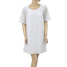 Urban Outfitters Solid Tunic Dress Cotton White Short Sleeve Summer S 213806