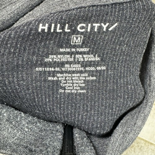 Hill City Wool Blend 1/4 Zip Pullover Men's Medium Gray Long Sleeve Activewear - Picture 9 of 9