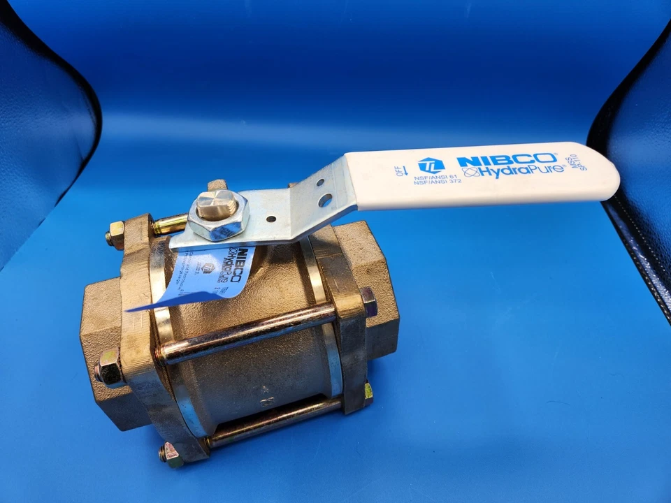 Nibco 2.5" Ball Valve - Midwest Seller Lead-Free, 3-Piece, Full Port, Threaded - Image 2 of 4