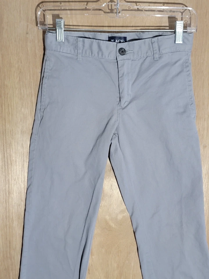 childrens place chino pants boys 8 straight flat front adjustable waist gray - Image 4 of 4