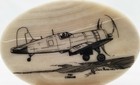 WWII F4U Corsair Fighter Plane Cultured Marble Etching Doug Morrissey US WW2 — photo 2