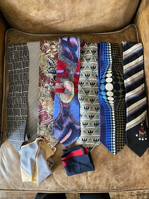 Ties Silk 7 Lanvin Paris Milan Japan Donato 100% authentic seta 2 pocket squares