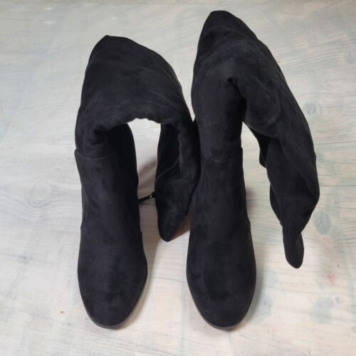 Michael Antonio Black Suede Over The Knee Boots Size 9 - Picture 3 of 9
