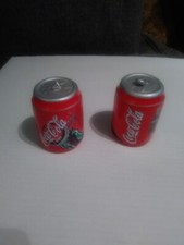 Coca Cola Ceramic Salt And Pepper Shakers-approx 3.5 inches tall- Used