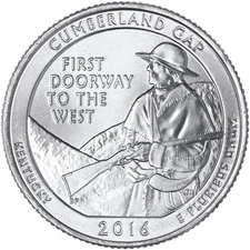 2016 D Parks Quarter ATB Cumberland Gap Park Choice BU CN-Clad See Pics Y091