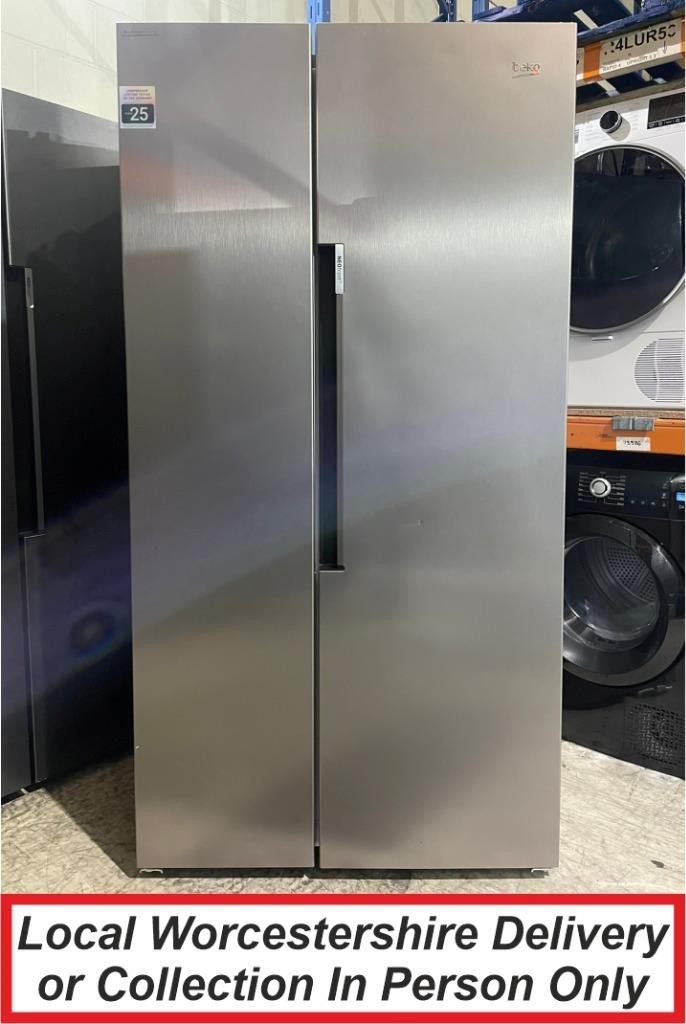 Beko ASP342NDVPX Stainless Steel American Fridge Freezer Plumbed Ice Maker PFA G
