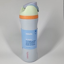 Owala FreeSip Beach House 24oz Stainless Steel Bottle Light Blue Seafoam New