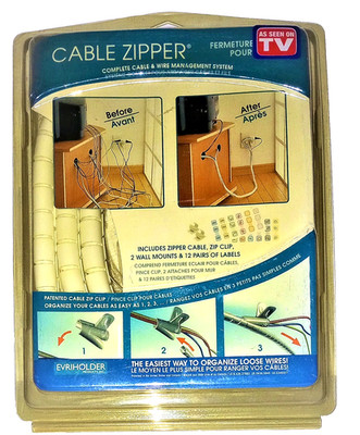 Cable Zipper As Seen On TV - Cable & Wire Management System - New in Package