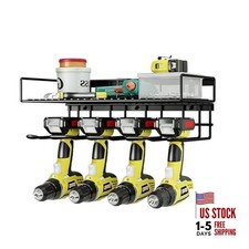  Tool Organizer Heavy Duty Power Wall Mount for Drill and 4 Slots 1Layers Black