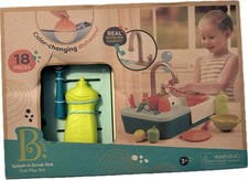 B. toys Running Water Play Sink - Splash-n-Scrub Sink - Kids Kitchen Playset