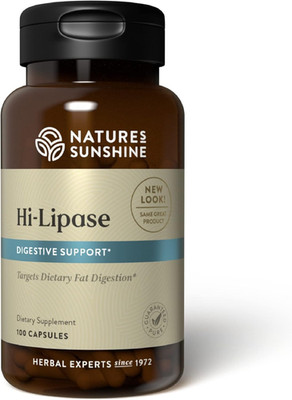 Nature's Sunshine Hi-Lipase Enzyme, Fat Digestion & Gut Support, 100 Capsules