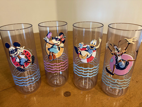 Disney Parks Acrylic Summer Pool Patio 20oz Tumblers Mickey Donald Goofy Minnie