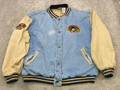 Disney Mickey Mouse League Vintage 90s Denim Varsity Bomber Jacket