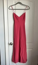 NWT Madewell Layton Midi Slip Dress Sz 0 Rosy Hibiscus Pink Strappy 90s
