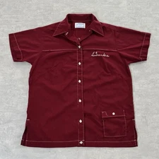 Vtg 60s 70s Hilton Bowling Shirt Small Chain Stitched Button Gary Chicago School