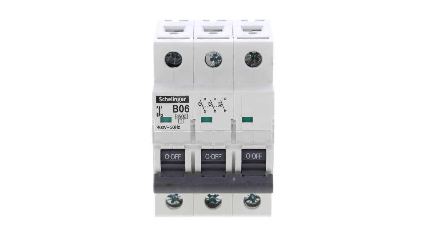 3P B 6A Overcurrent Switch 4.5kA AC G7-4.5kA A02-G7-3P-B06