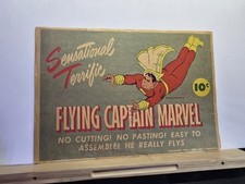 Vtg Flying Captain Marvel Fawcett Publications 1944 Paper Toy Rare Ephemera