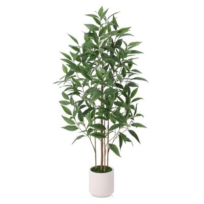 Artificial Eucalyptus Tree，4FT UV Resistant Fake Outdoor Plants,Artificial Pl...